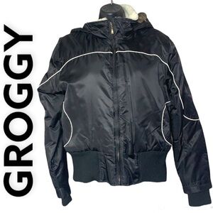GROGGY Black Women’s Bomber/Winter Jacket Size L